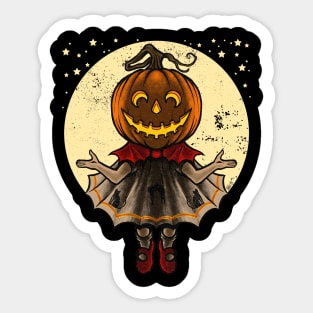 Vintage Halloween "Draw This In Your Style": Pumpkin Girl Sticker